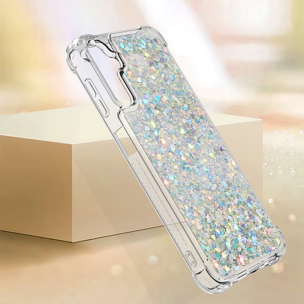 Coque Glitter Powder TPU Samsung Galaxy A14, argent