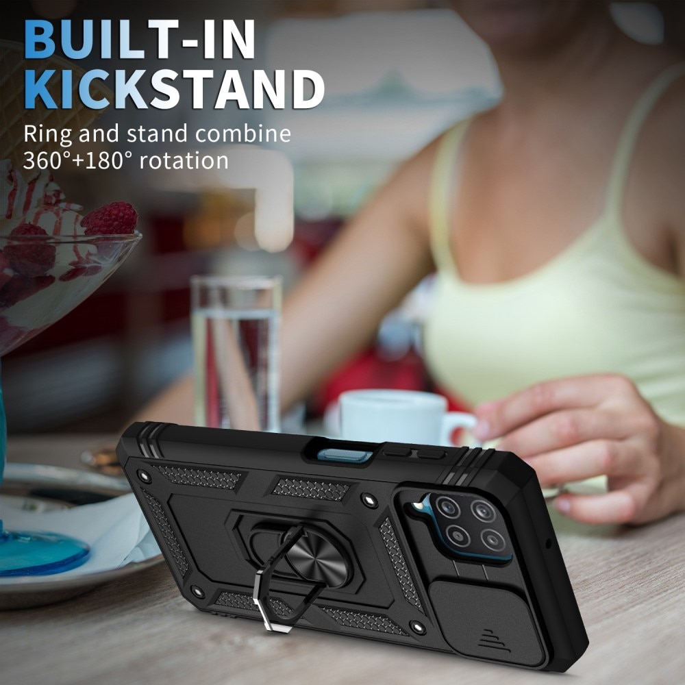 Coque Hybride Ring avec Protège Caméra Samsung Galaxy A42 5G, Noir
