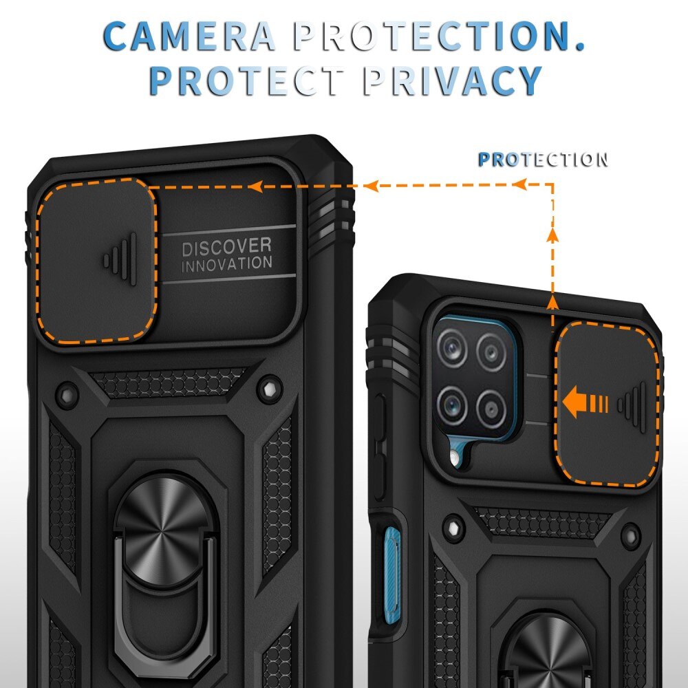 Coque Hybride Ring avec Protège Caméra Samsung Galaxy A42 5G, Noir