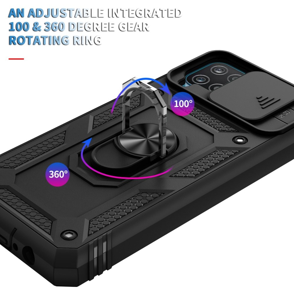 Coque Hybride Ring avec Protège Caméra Samsung Galaxy A42 5G, Noir