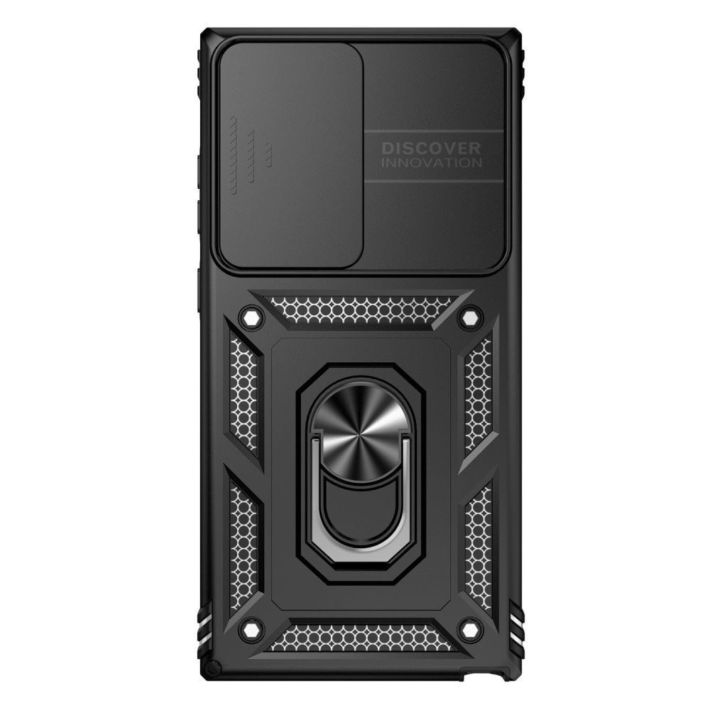 Coque Hybride Ring avec Protège Caméra Samsung Galaxy S23 Ultra, Noir