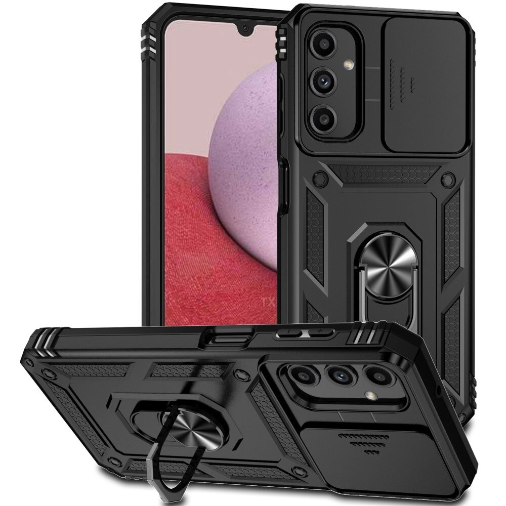 Coque Hybride Ring avec Protège Caméra Samsung Galaxy A14, Noir