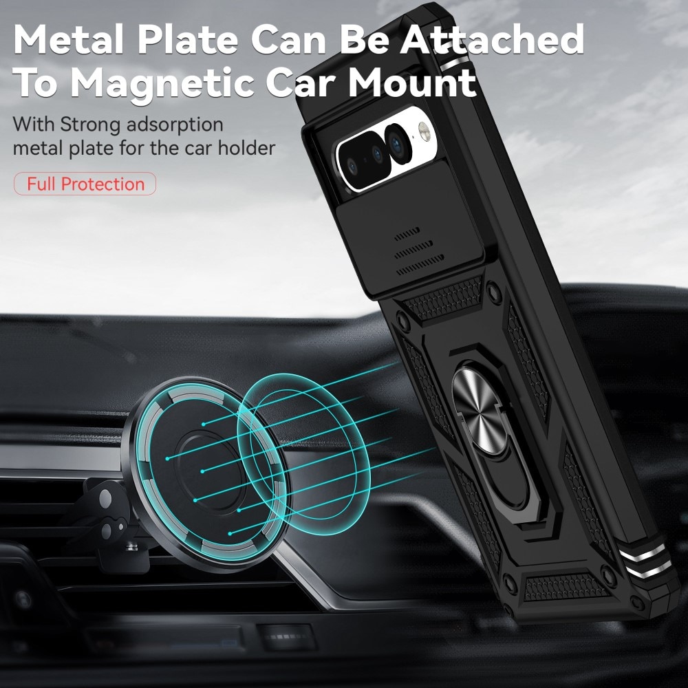 Coque Hybride Ring avec Protège Caméra Google Pixel 7 Pro, Noir