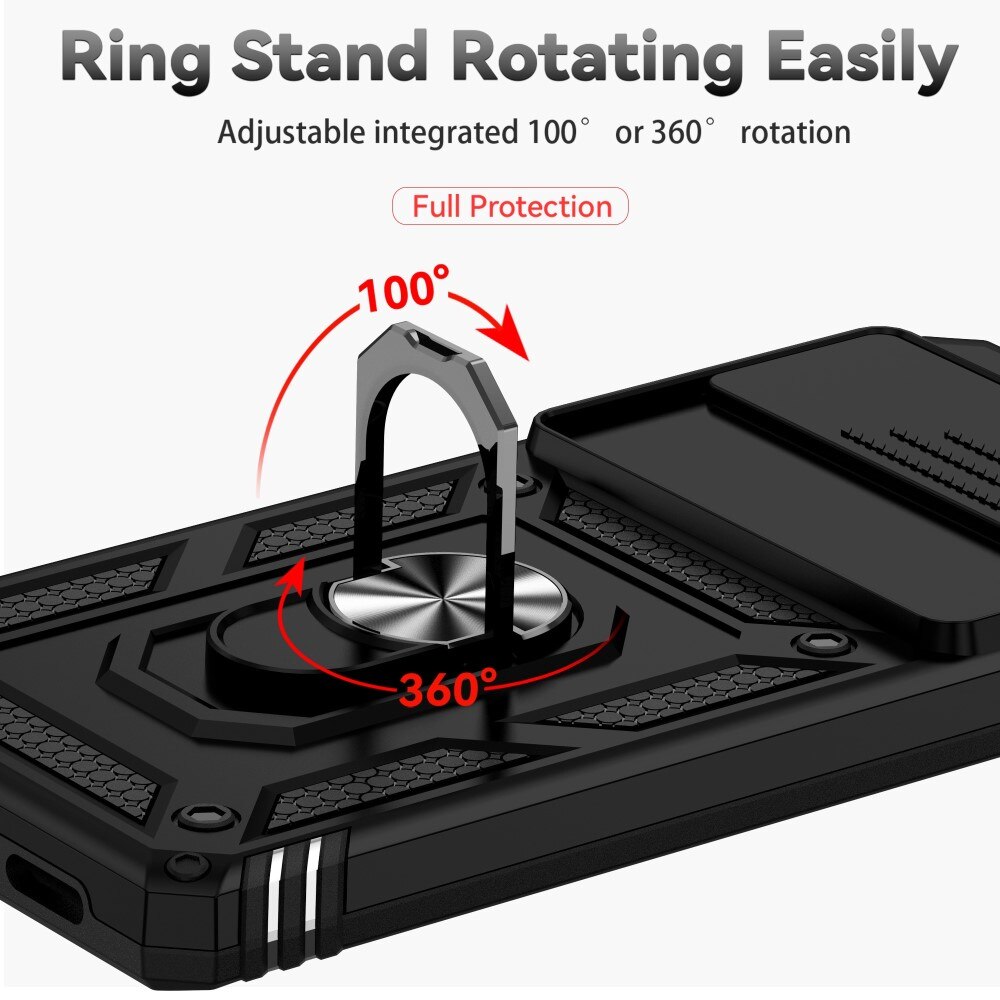 Coque Hybride Ring avec Protège Caméra Google Pixel 7 Pro, Noir
