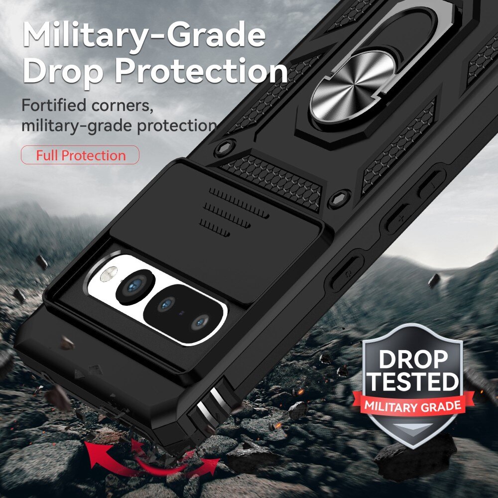 Coque Hybride Ring avec Protège Caméra Google Pixel 7 Pro, Noir