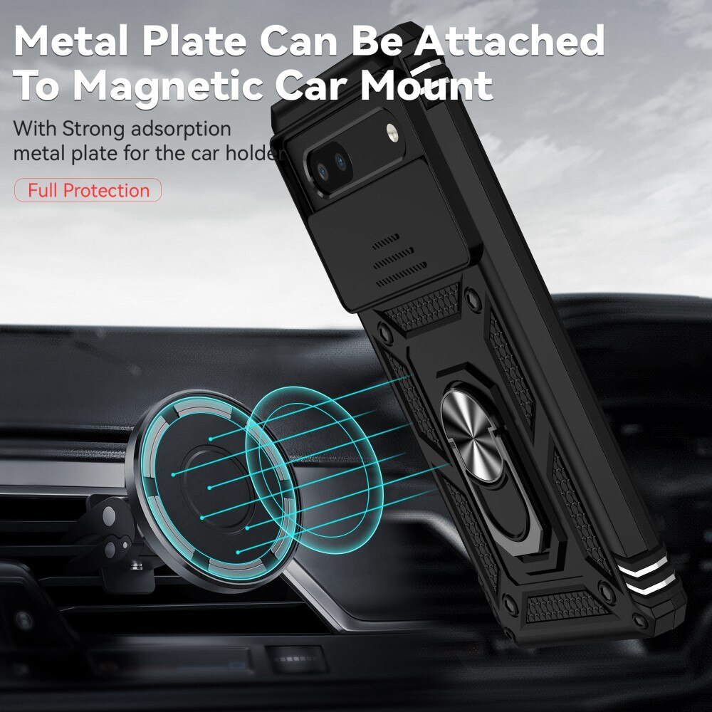 Coque Hybride Ring avec Protège Caméra Google Pixel 6a, Noir