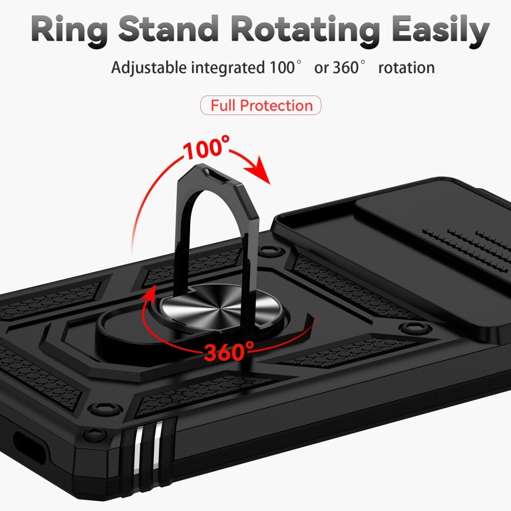 Coque Hybride Ring avec Protège Caméra Google Pixel 6a, Noir