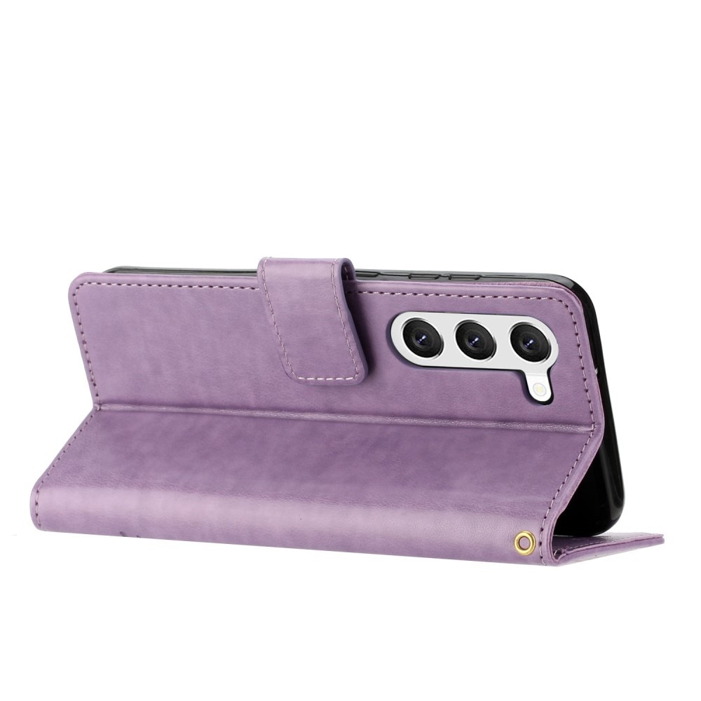 Étui en cuir à papillons pour Samsung Galaxy S23, Violet