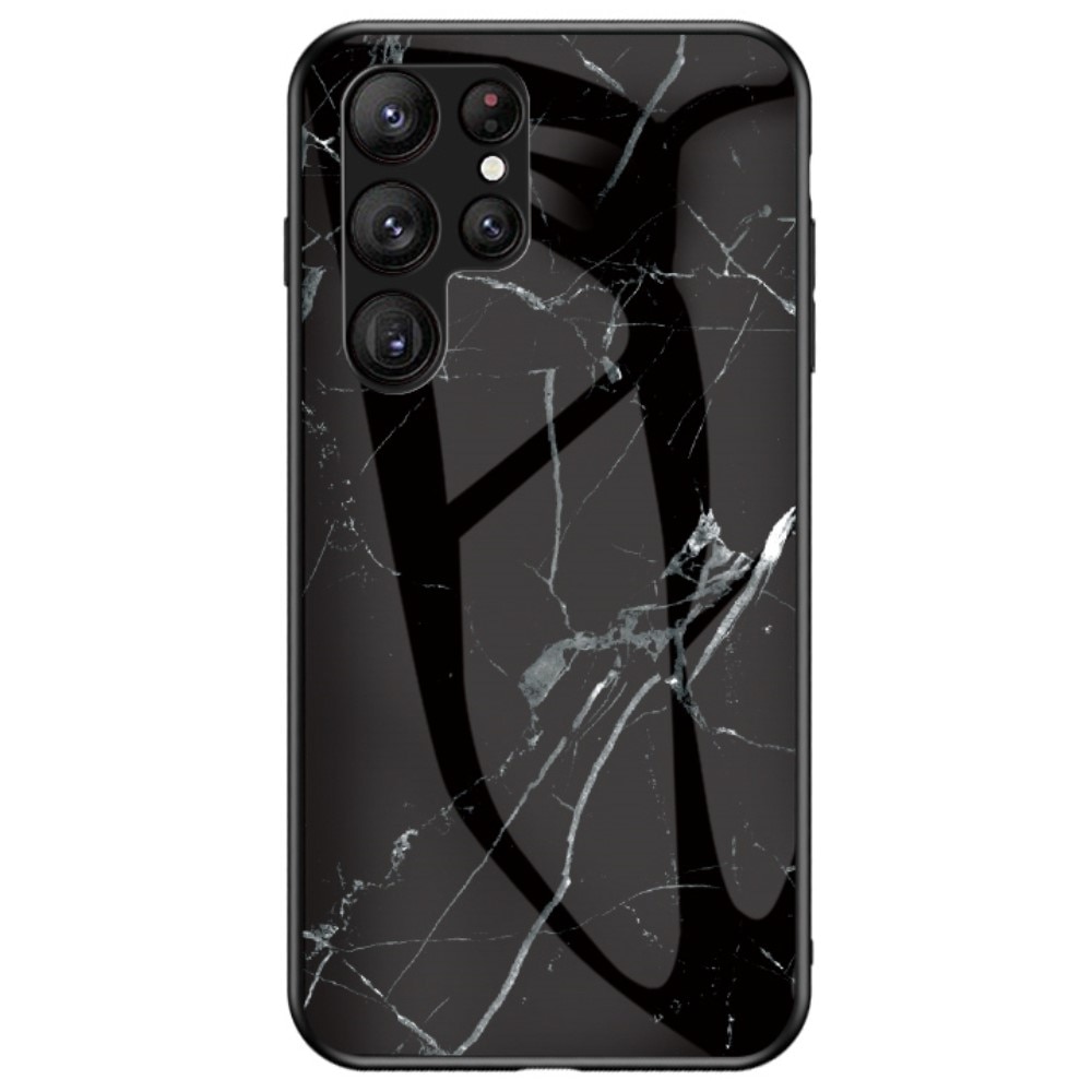Coque en verre trempé Samsung Galaxy S23 Ultra, marbre noir