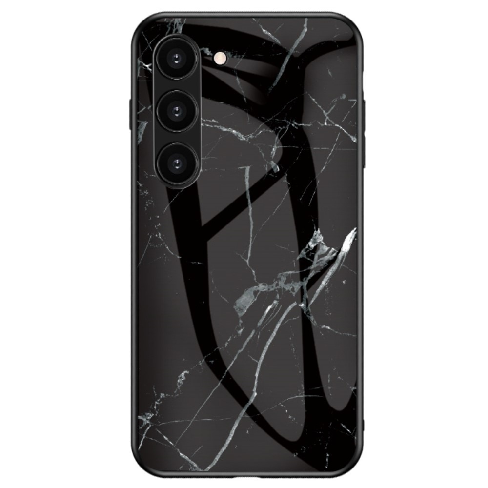 Coque en verre trempé Samsung Galaxy S23 Plus, marbre noir