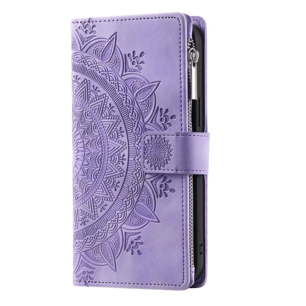 Étui portefeuille Mandala iPhone 14, violet