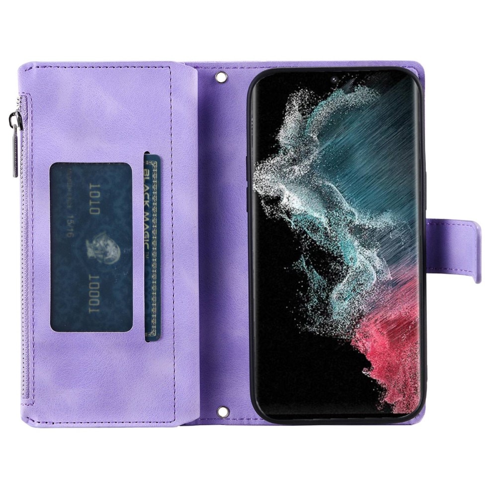Étui portefeuille Mandala Samsung Galaxy S23 Ultra, violet
