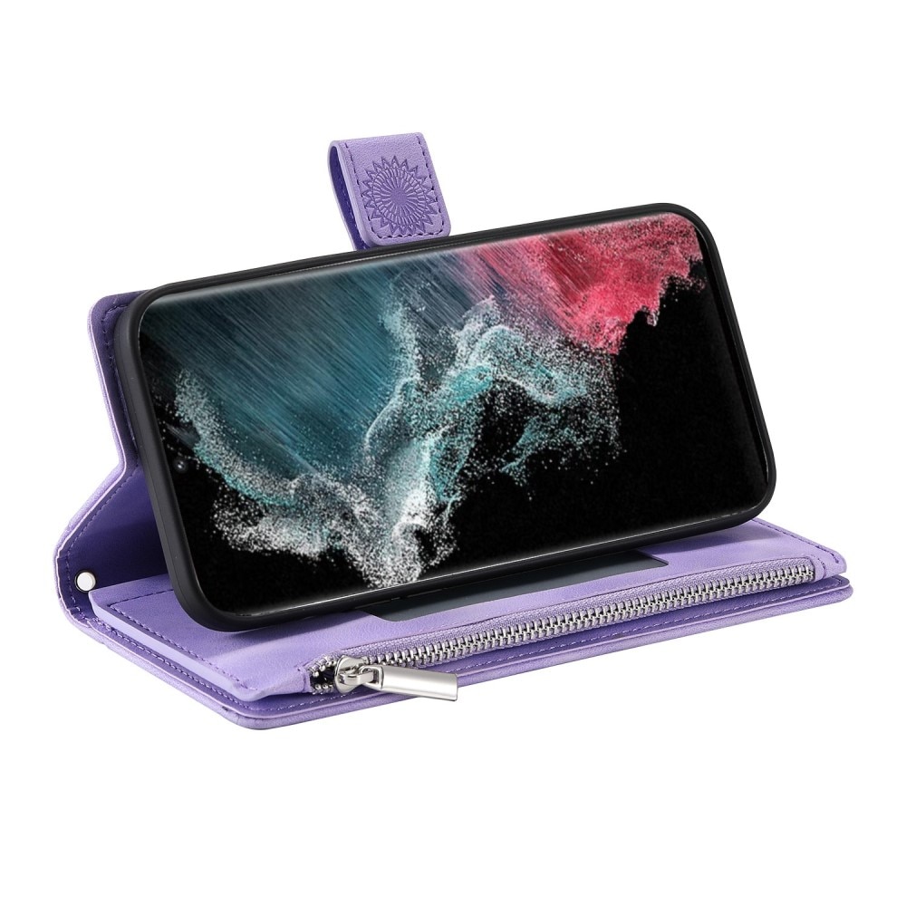 Étui portefeuille Mandala Samsung Galaxy S23 Ultra, violet