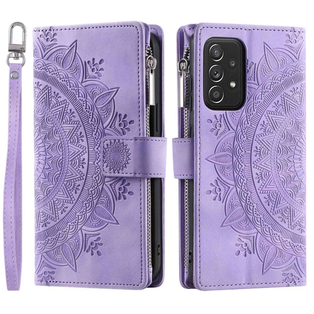 Étui portefeuille Mandala Samsung Galaxy A53, violet
