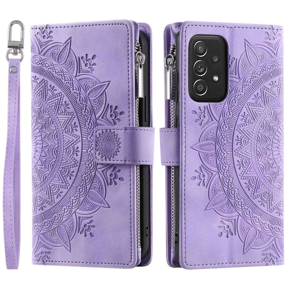 Étui portefeuille Mandala Samsung Galaxy A53, violet