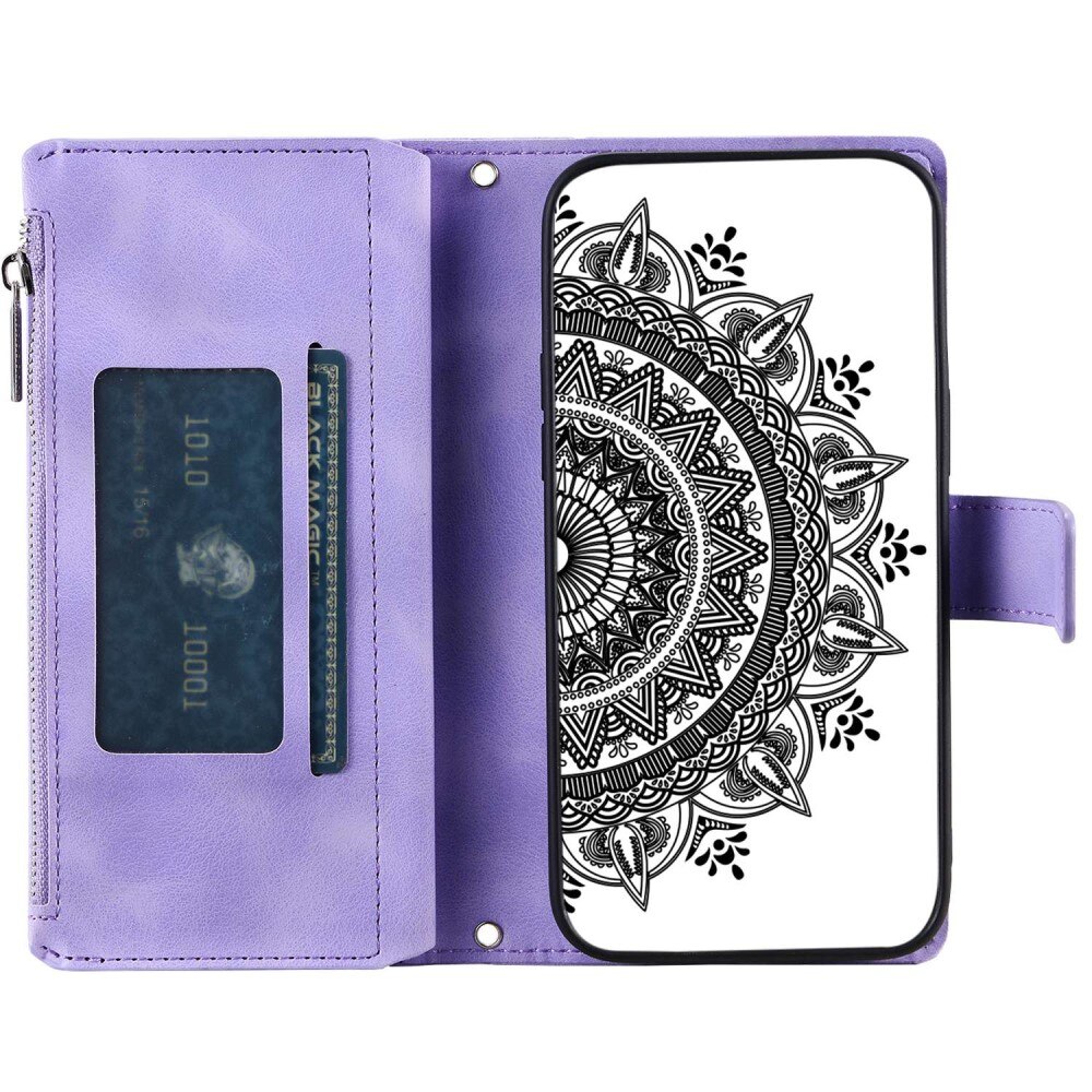 Étui portefeuille Mandala Samsung Galaxy A53, violet