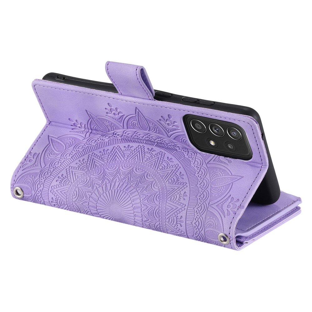 Étui portefeuille Mandala Samsung Galaxy A53, violet