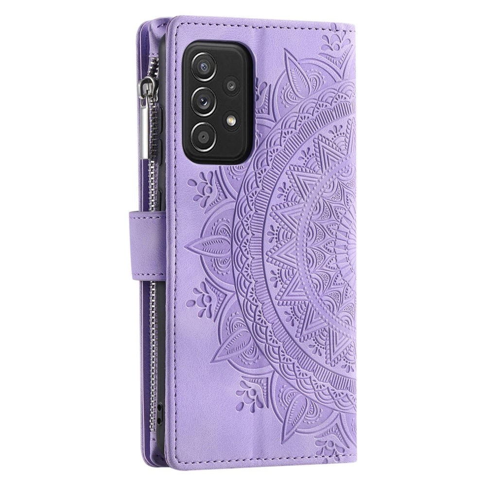Étui portefeuille Mandala Samsung Galaxy A53, violet