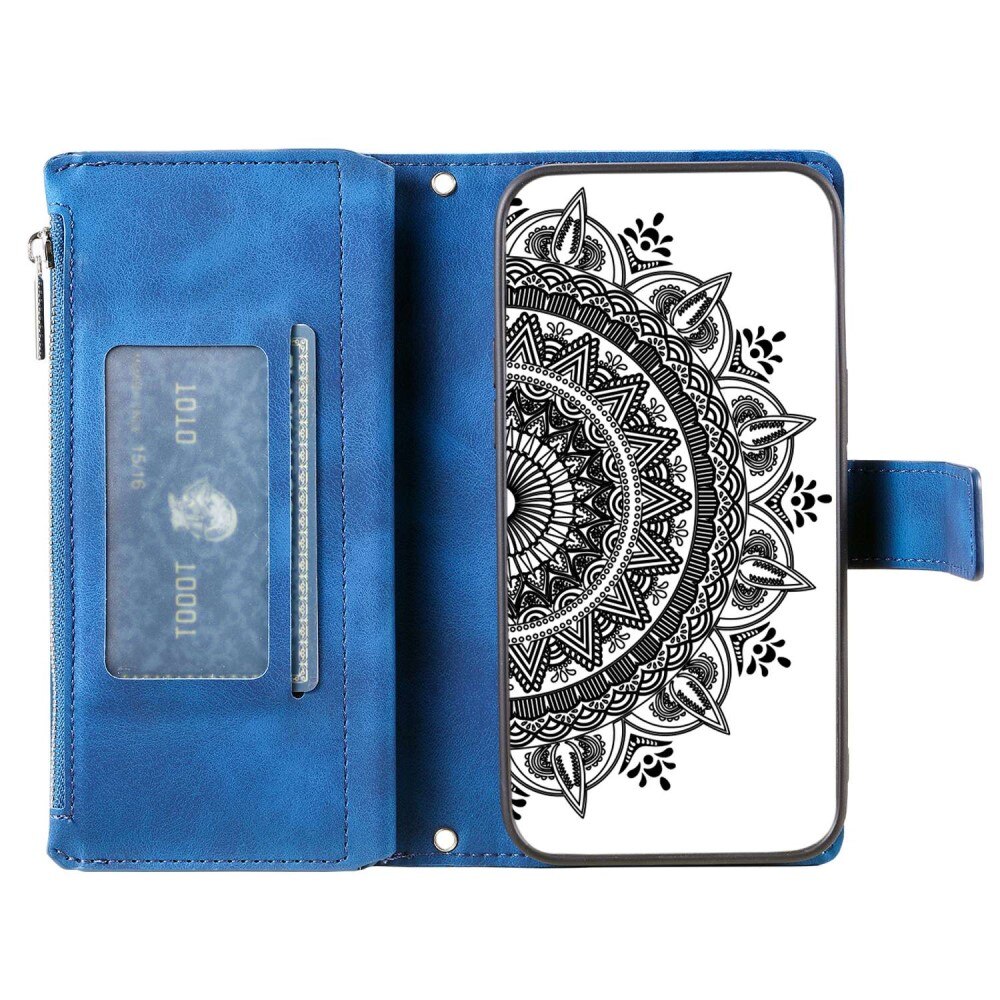 Étui portefeuille Mandala Samsung Galaxy A52/A52s, bleu