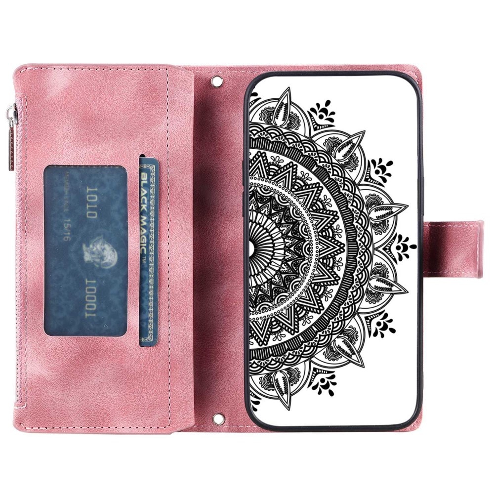 Étui portefeuille Mandala Samsung Galaxy A52/A52s, rose