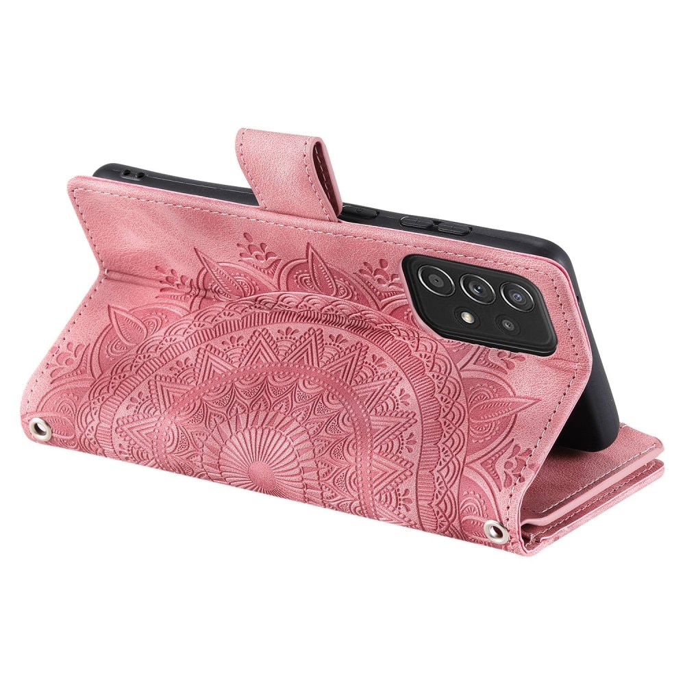 Étui portefeuille Mandala Samsung Galaxy A52/A52s, rose