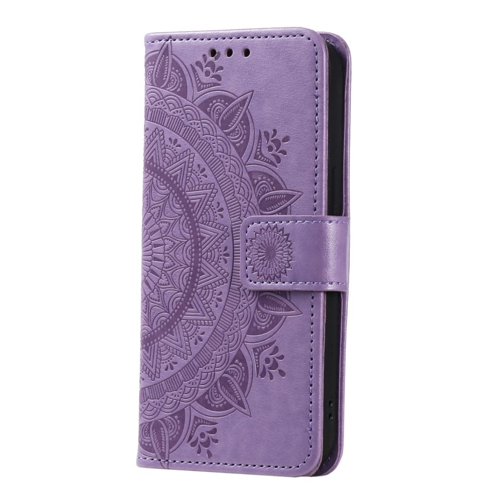 Étui en cuir Mandala Samsung Galaxy S23, violet