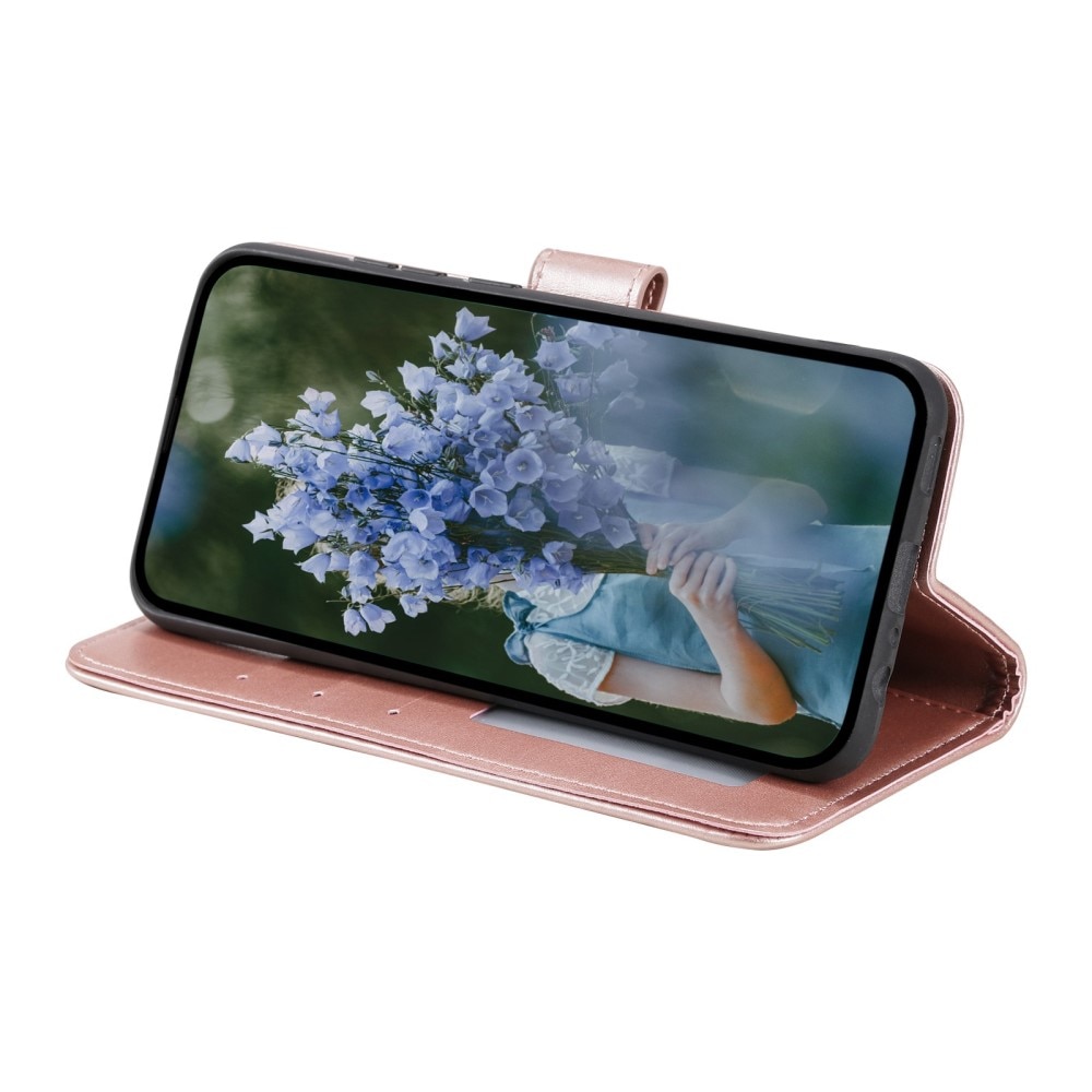 Étui en cuir Mandala Samsung Galaxy S23, rose doré