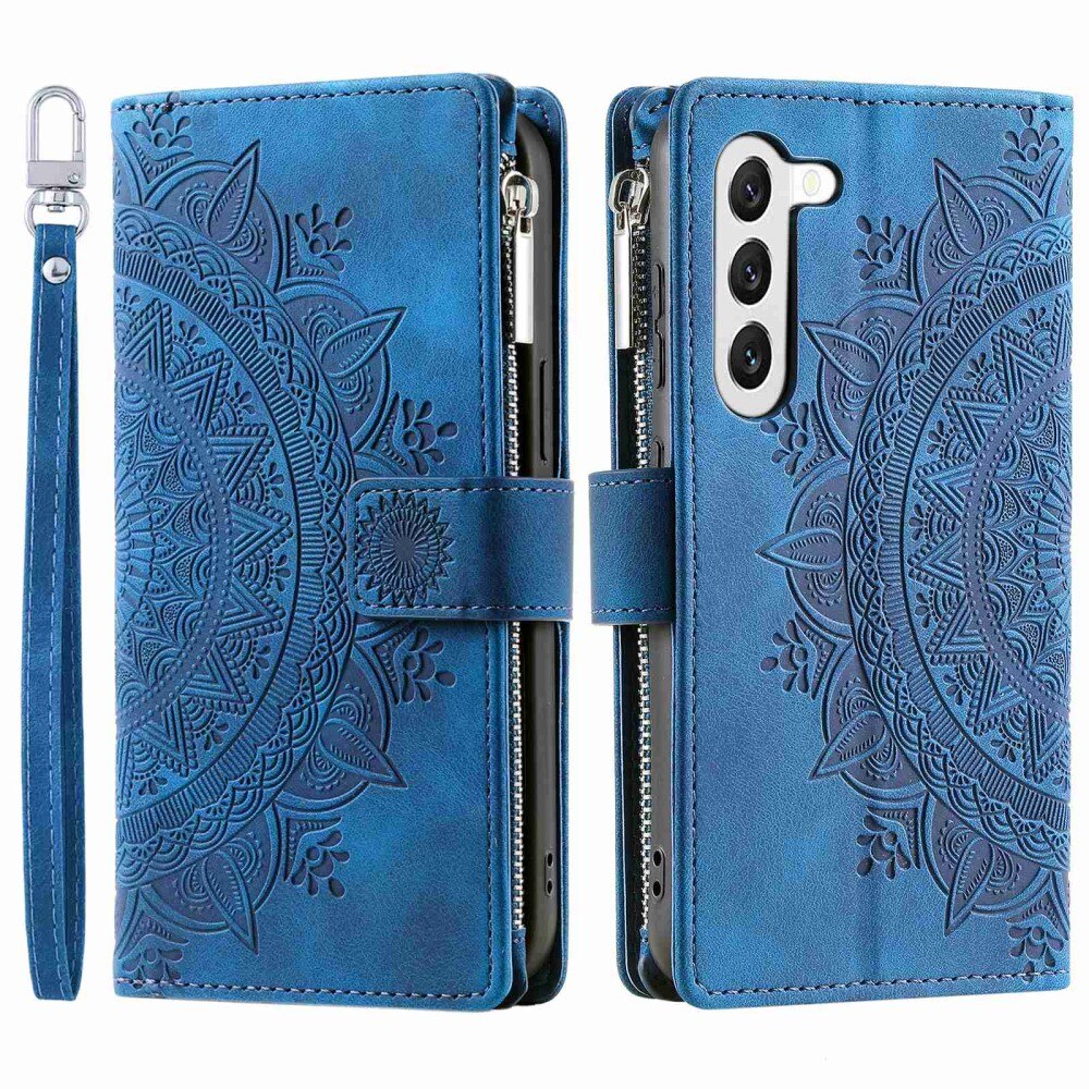 Étui portefeuille Mandala Samsung Galaxy S23, bleu