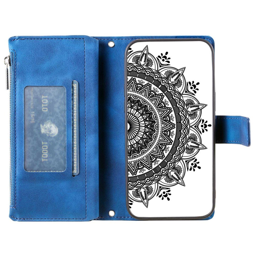 Étui portefeuille Mandala Samsung Galaxy S23, bleu