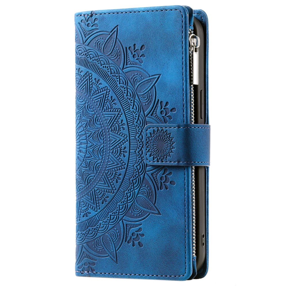 Étui portefeuille Mandala Samsung Galaxy S23, bleu