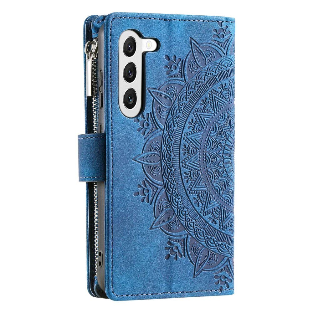 Étui portefeuille Mandala Samsung Galaxy S23, bleu