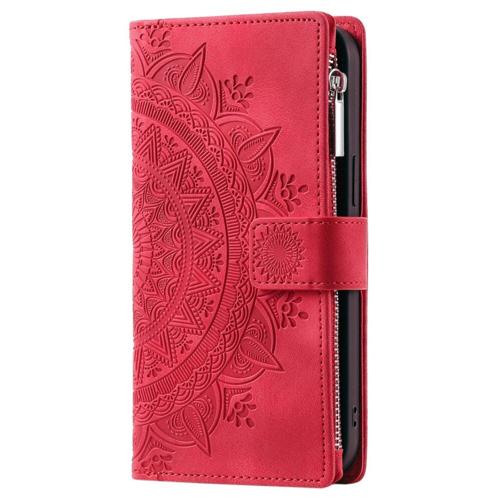 Étui portefeuille Mandala Samsung Galaxy S23, rouge