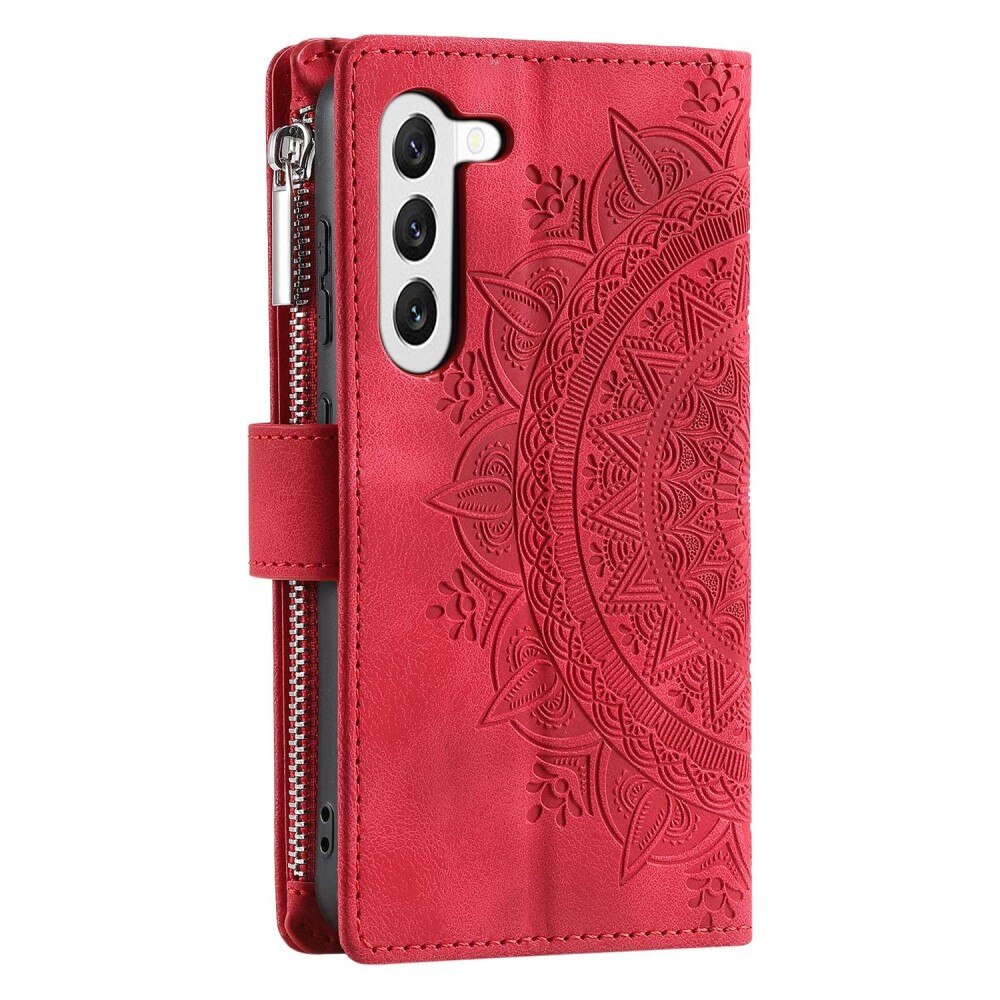 Étui portefeuille Mandala Samsung Galaxy S23, rouge