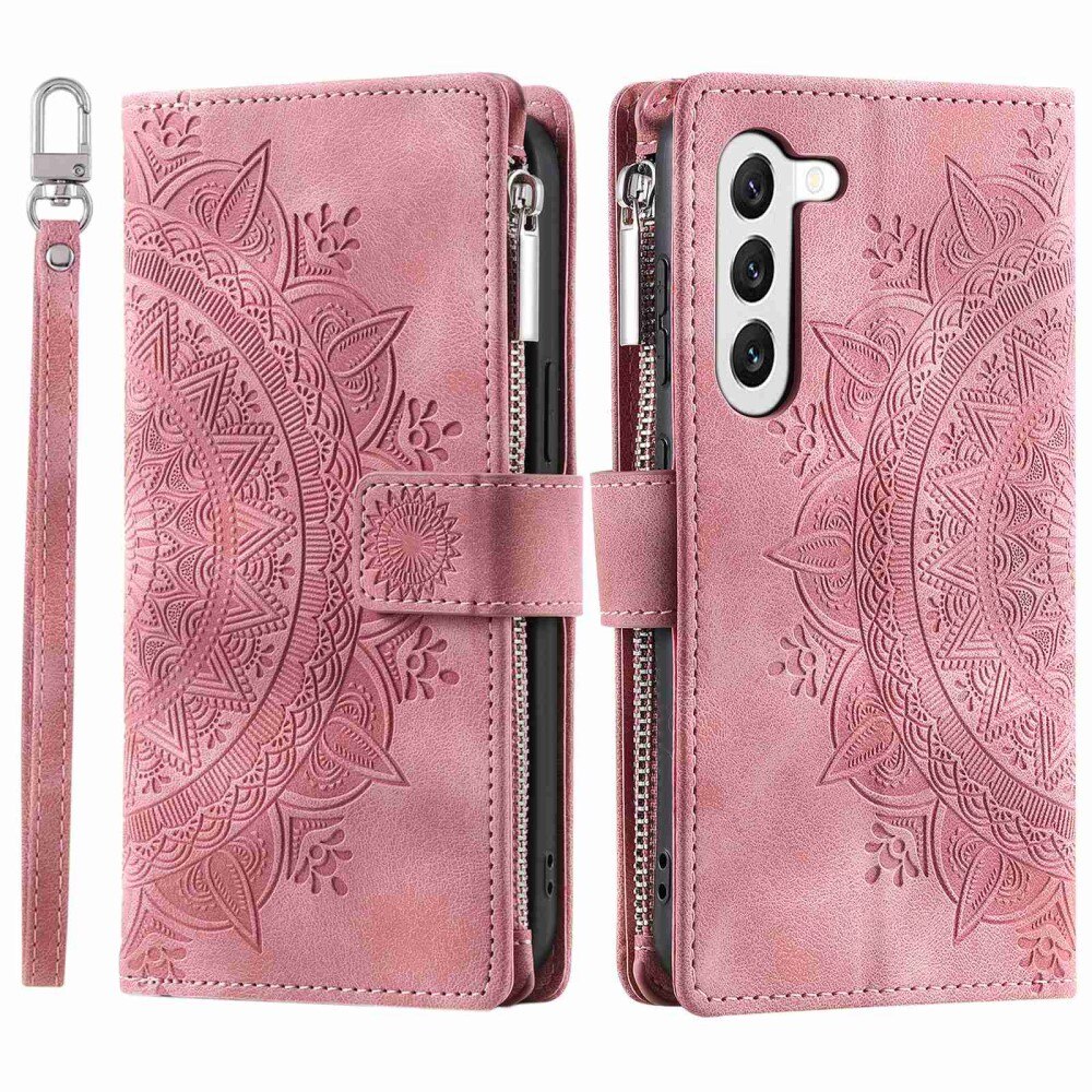 Étui portefeuille Mandala Samsung Galaxy S23, rose