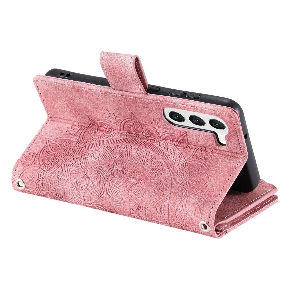 Étui portefeuille Mandala Samsung Galaxy S23, rose