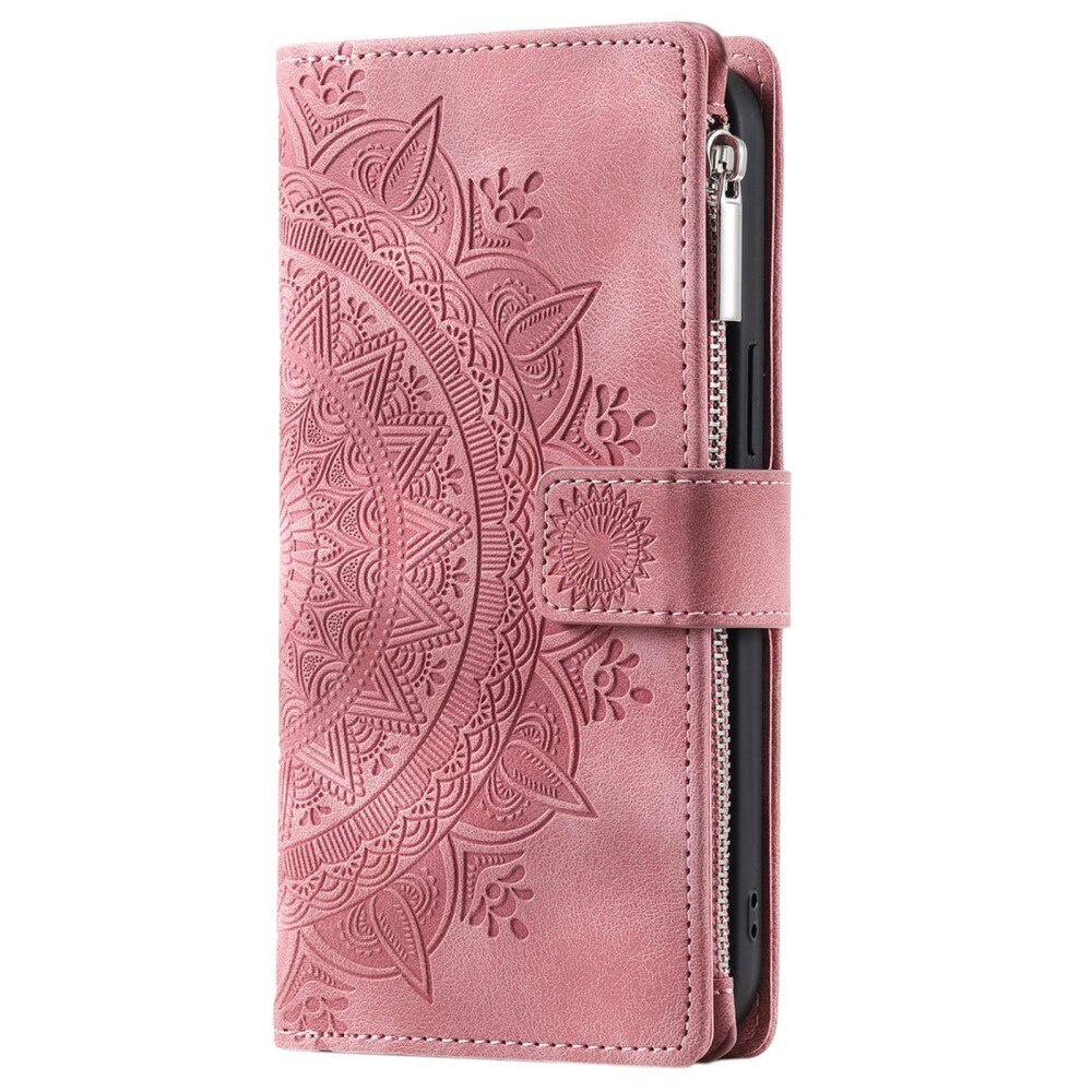 Étui portefeuille Mandala Samsung Galaxy S23, rose