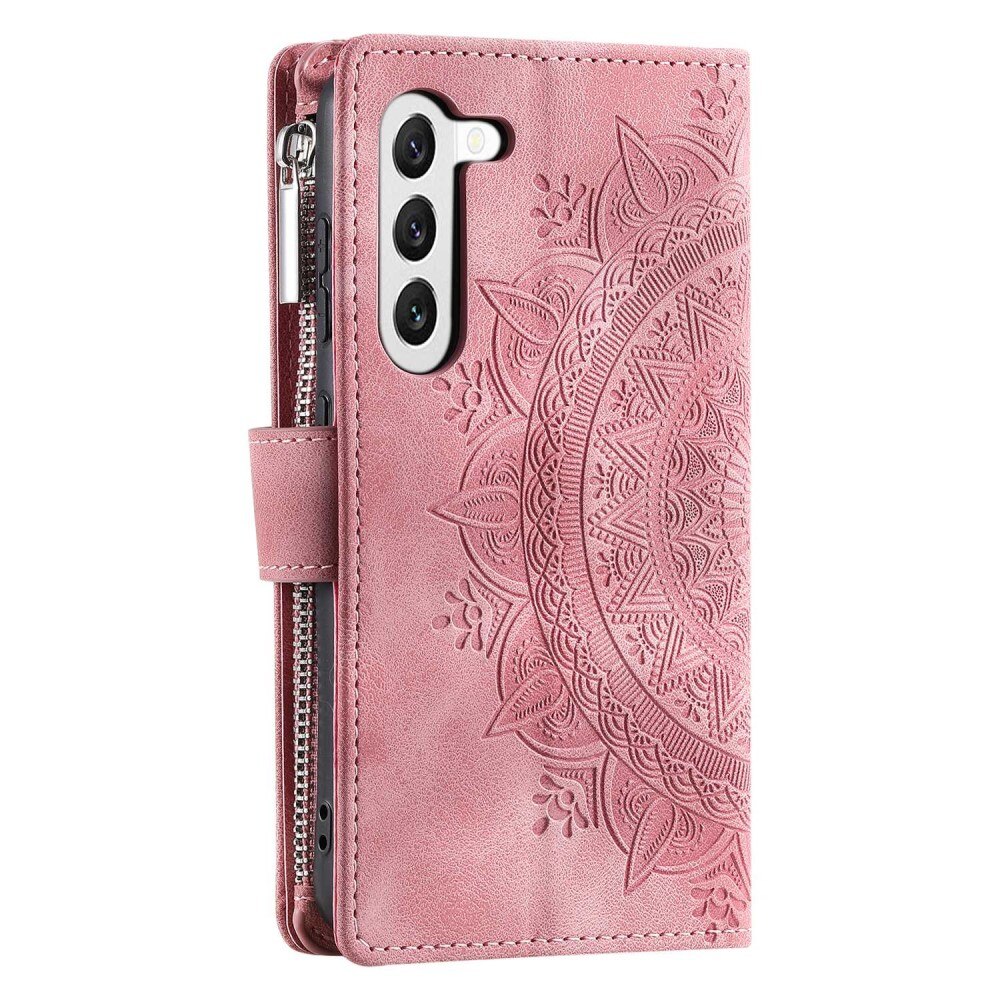 Étui portefeuille Mandala Samsung Galaxy S23, rose