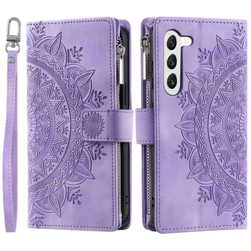 Étui portefeuille Mandala Samsung Galaxy S23, violet
