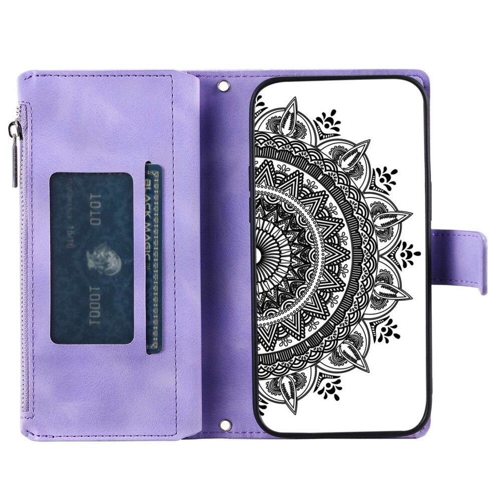 Étui portefeuille Mandala Samsung Galaxy S23, violet