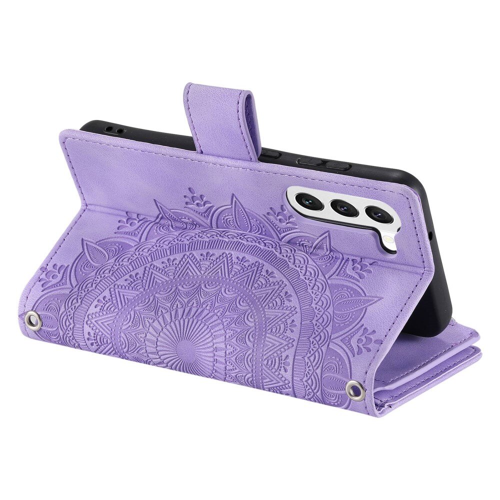 Étui portefeuille Mandala Samsung Galaxy S23, violet