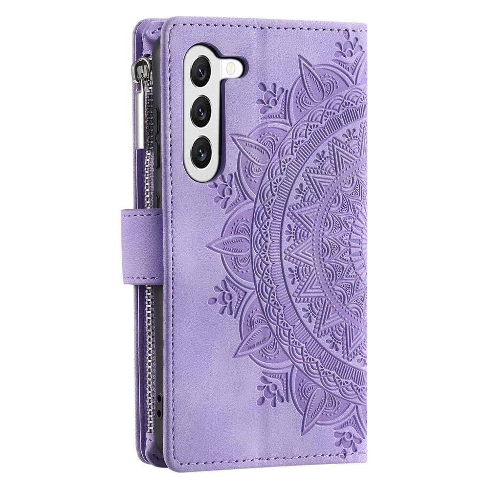 Étui portefeuille Mandala Samsung Galaxy S23, violet