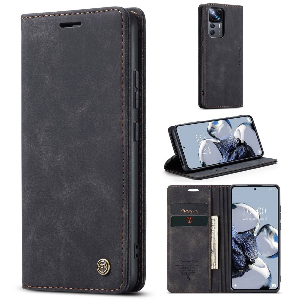 Étui portefeuille mince Xiaomi 12T/12T Pro, Noir