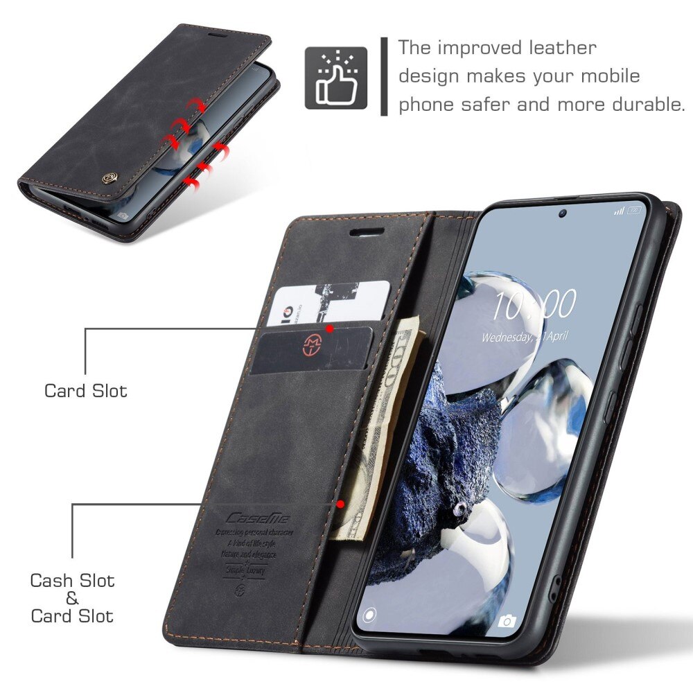 Étui portefeuille mince Xiaomi 12T/12T Pro, Noir