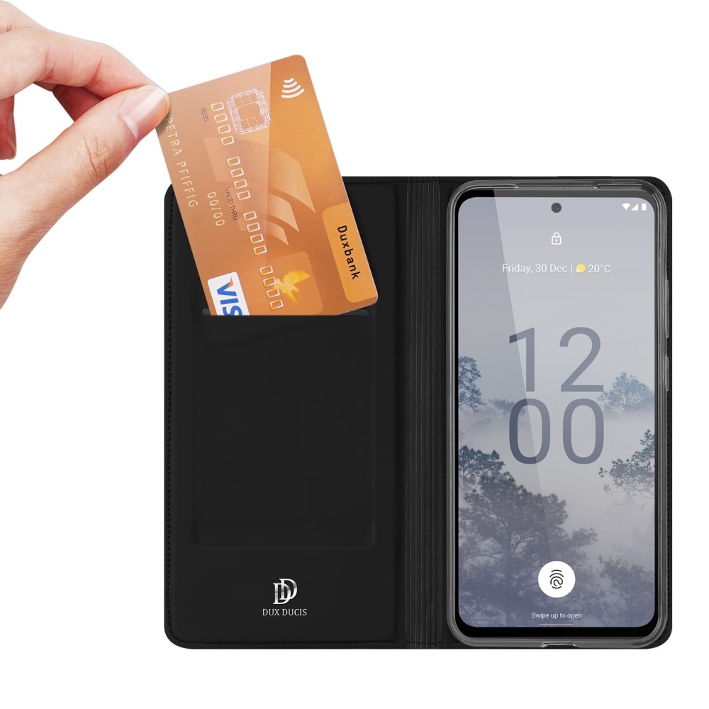 Étui portefeuille Skin Pro Series  Nokia X30, Noir