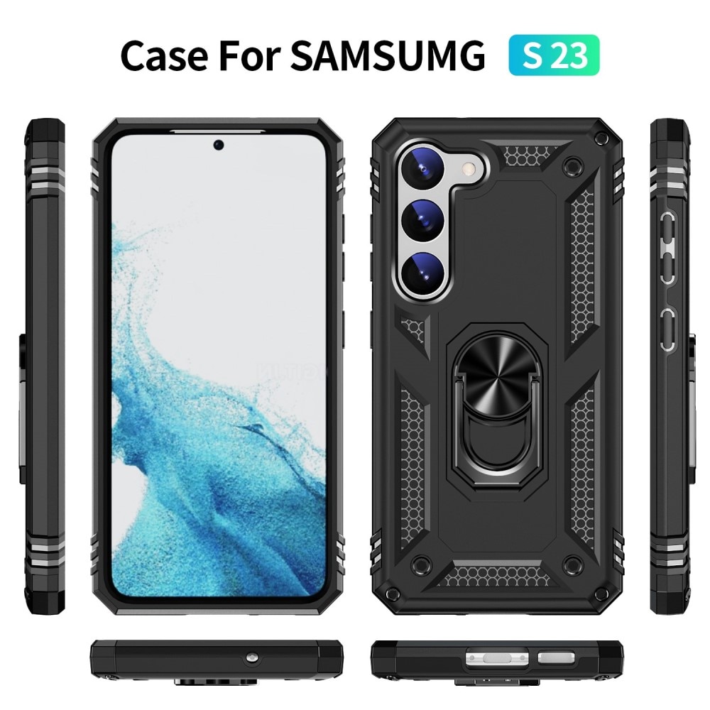 Coque hybride Tech Ring Samsung Galaxy S23, noir