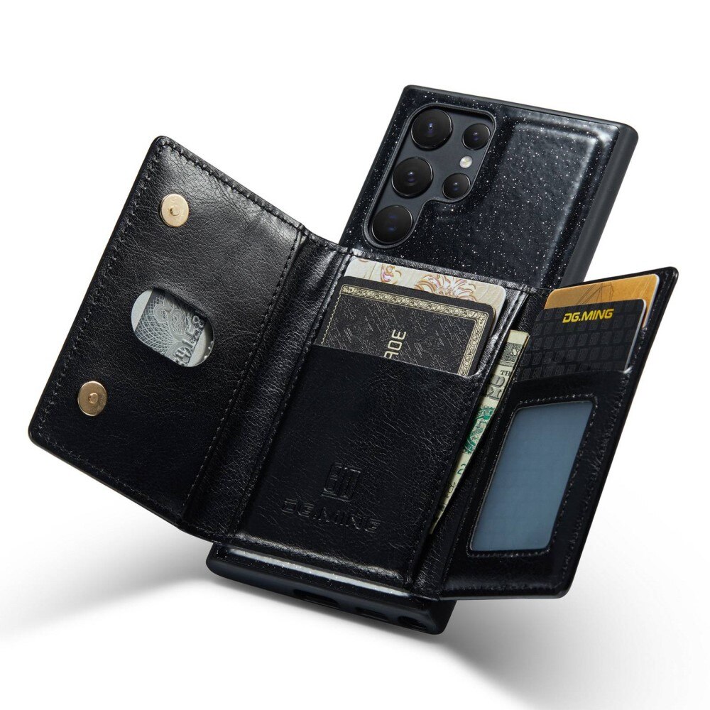 Coque Magnetic Card Slot Samsung Galaxy S23 Ultra, Briller noir
