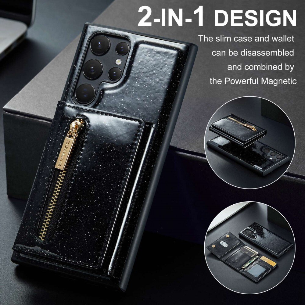 Coque Magnetic Card Slot Samsung Galaxy S23 Ultra, Briller noir