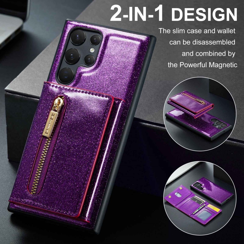 Coque Magnetic Card Slot Samsung Galaxy S23 Ultra, Briller violet