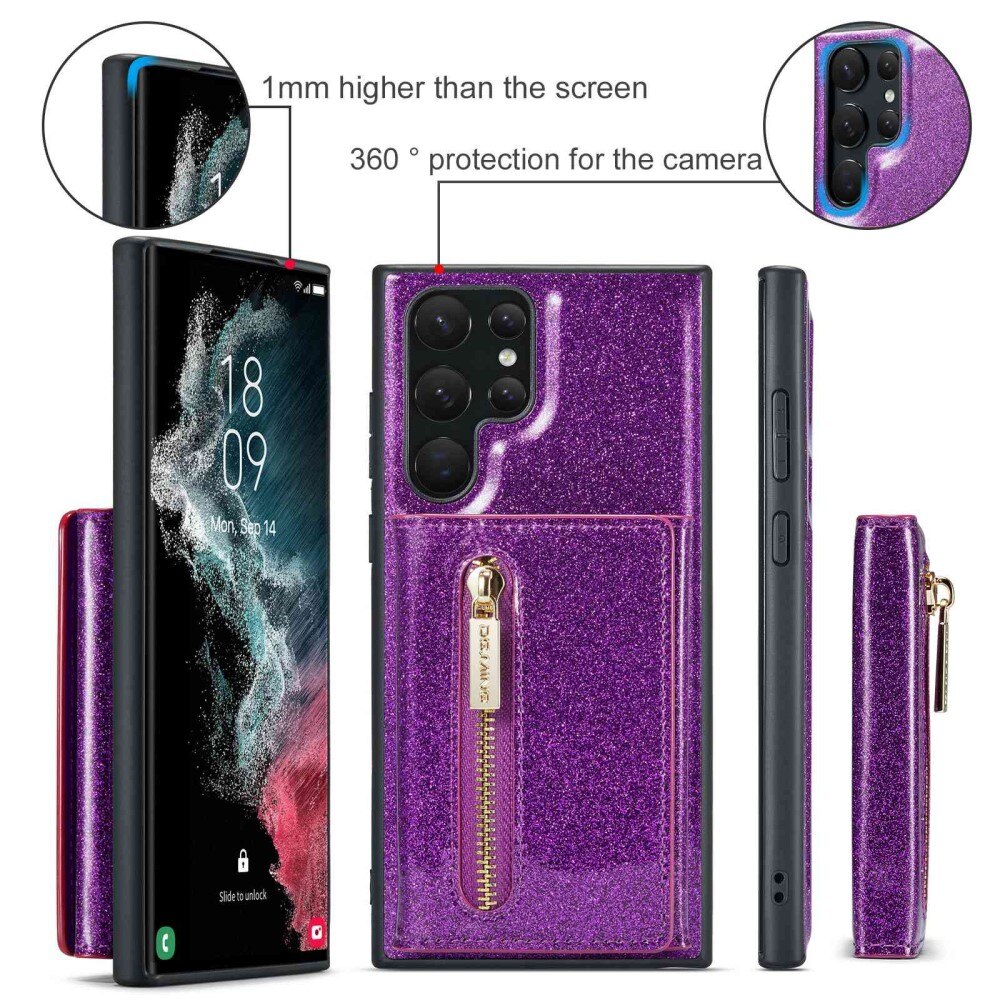 Coque Magnetic Card Slot Samsung Galaxy S23 Ultra, Briller violet