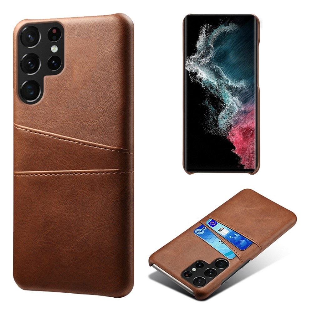 Coque Card Slots Samsung Galaxy S23 Ultra, Marron